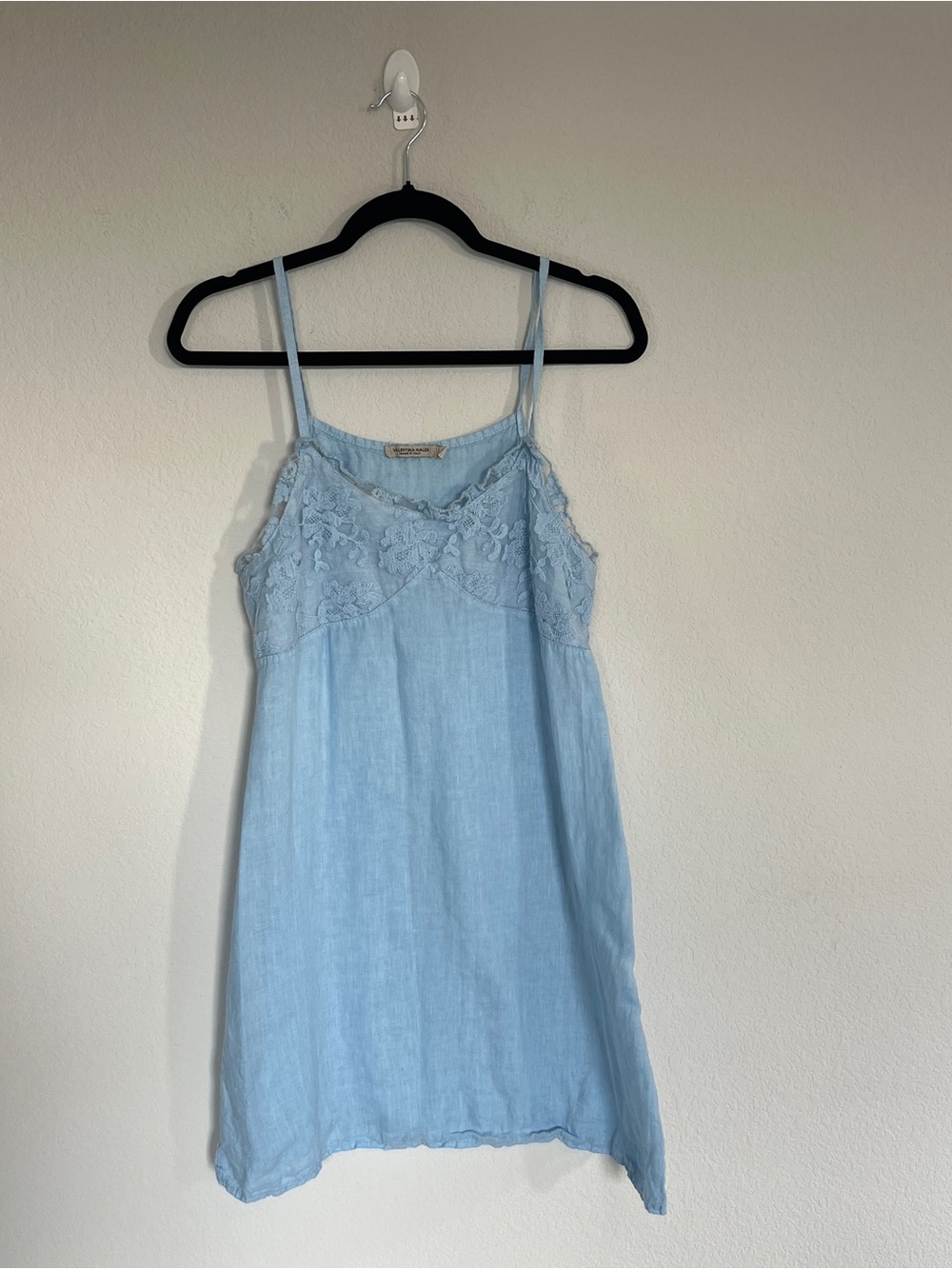 Valentina Naldi Blue Linen Blend Dress Size Medium